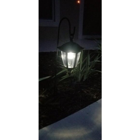 34" Hanging Solar Lights, Decorative Garden Lanterns w/ 2 Shepherd Hooks, 2Pack - Picture 4 of 4